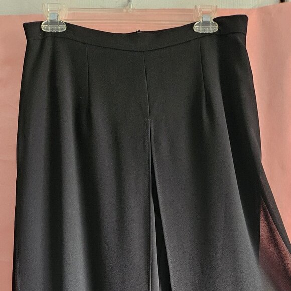 J.R. Nites by Caliendo - Black Wide L Dress pants with Sheer Overlay size 12 P. - Picture 2 of 3